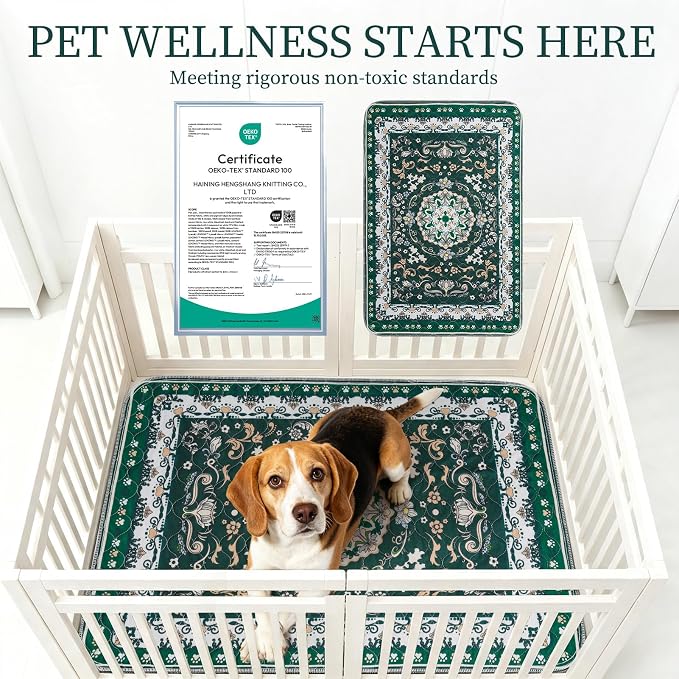 Homimp Washable Pee Pads for Dogs, 2 Pack Reusable Puppy Pads Waterproof, Absorbent and Leakproof Dog Pee Pads, Non Slip Puppy Training Pads, Pet Mat for Floor, Crate, Couch, Whelping,Green, 36"x41"