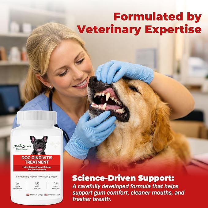 Dog Dental Care – Relieves Gingivitis – Inhibits Plaque and Tartar Buildup, Protects Gum Health, and Relieves Bad Breath and Bleeding Gums, Natural Plant Extracts, 120 Easy-to-Swallow Tablets