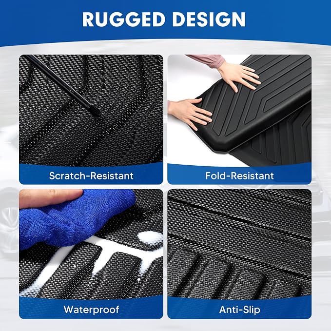 Mixsuper Cargo Liner for Toyota 4Runner 2010-2024 5 Seater (No 3rd Seat or No Sliding Cargo Deck), All Weather Cargo Mat Backrest Mat TPE Back Seat Cover Protector for 4Runner Accessories