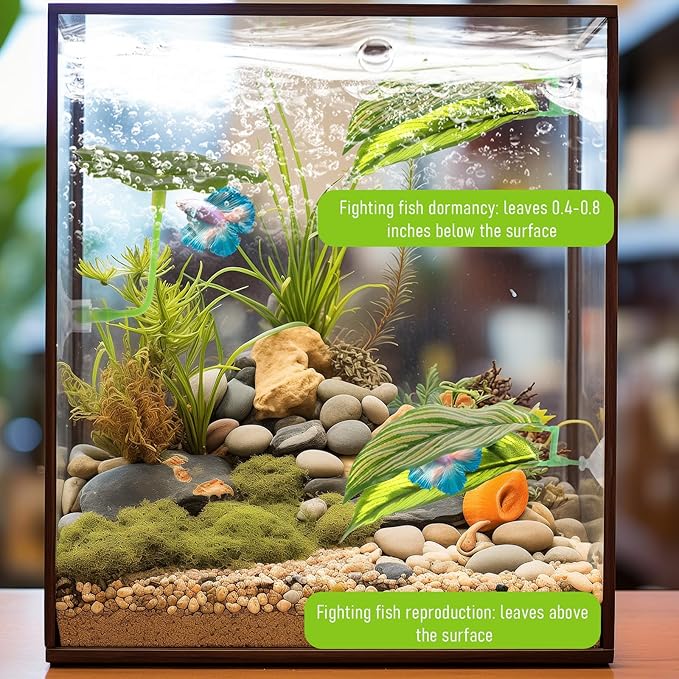 5Pcs Betta Hammock & Fish Toys Set, Betta Fish Tank Accessories Hammock Soft Aquarium Decor Plastic Plants with Suction Cups for Sleeping Resting Hiding Playing