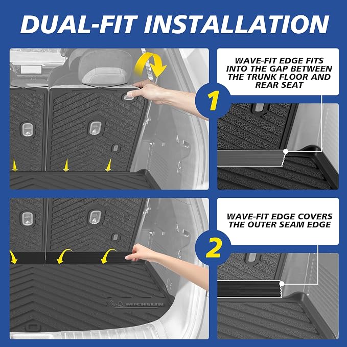 Michelin Vehicle Mats, Premier Series All-Weather TPE Custom Fit Liner for Toyota RAV4 Hybrid 2026-2027 Floor Mats (8 Piece)