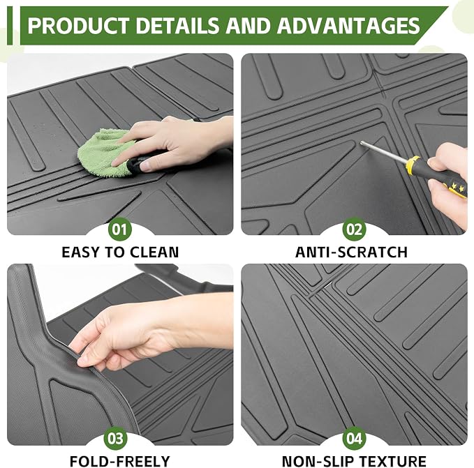 Trunk Mat for 2025 2026 Toyota 4Runner 7 Seats Gas, Rear Cargo Mat All Weather TPE Protector Trunk Liner Accessories(Not for Hybrid EV/i-Force MAX)