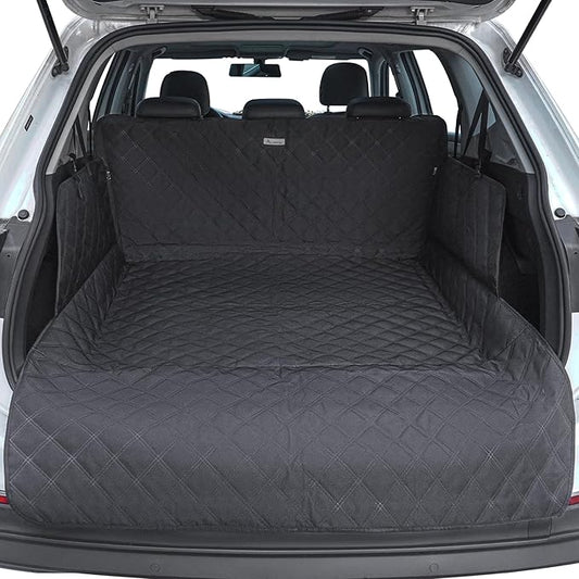 ALLANSING SUV Cargo Liner for Dogs - Heavy-Duty 900D Oxford Waterproof Pet Cargo Protector with 3-Sided Zippered All-Round Protection & TPU Suction Cups, Fits Compact SUVs