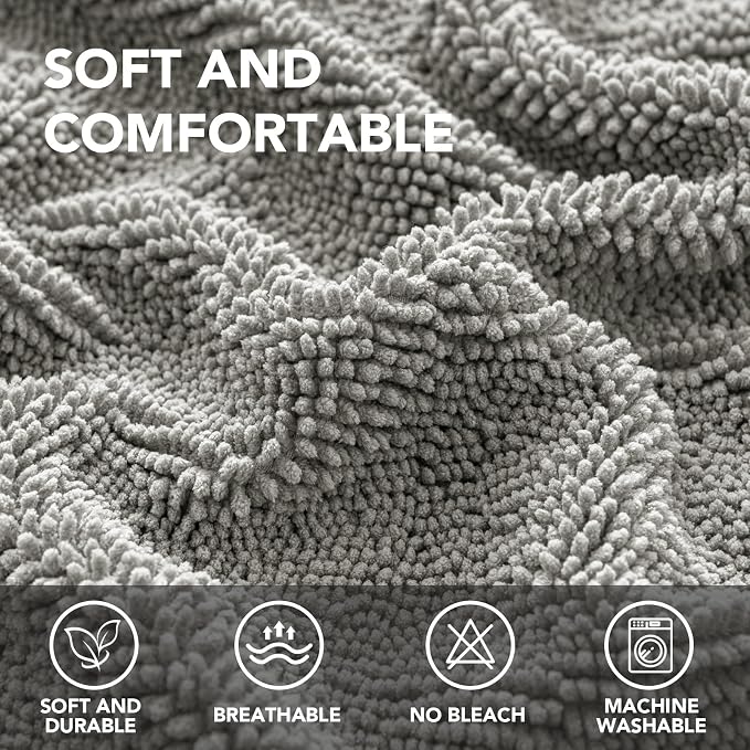 H.VERSAILTEX Non Slip Pet Couch Cover Chenille Dog Bed Protector Thick Soft Sofa Slipcover Pet Friendly Washable Couch Cushion Covers for Pets (52" x 82", Dove)