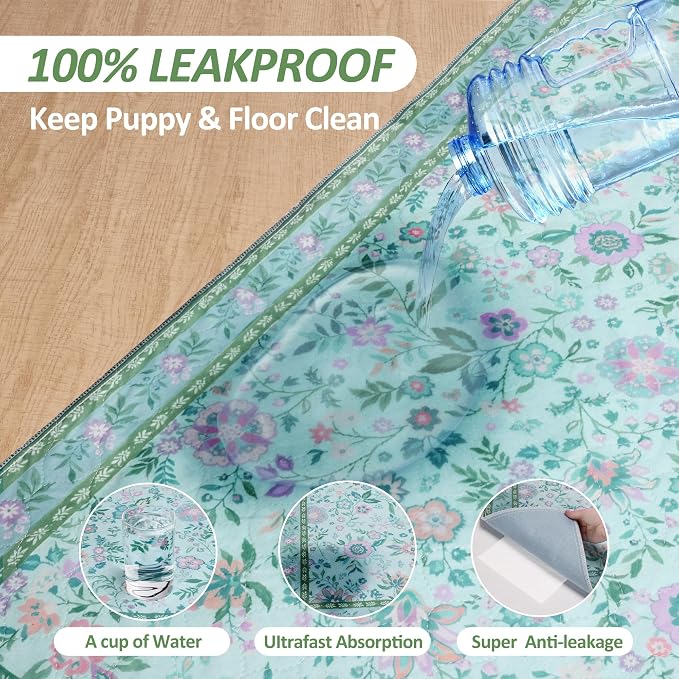 Washable Pee Pads for Dogs, 2 Pack Reusable Puppy Pads, 24"x36" | Super Absorbent, WaterProof & LeakProof, Non-Slip Bottom, Machine Washable, For Floors, Couches, Crates, Playpen, Cars