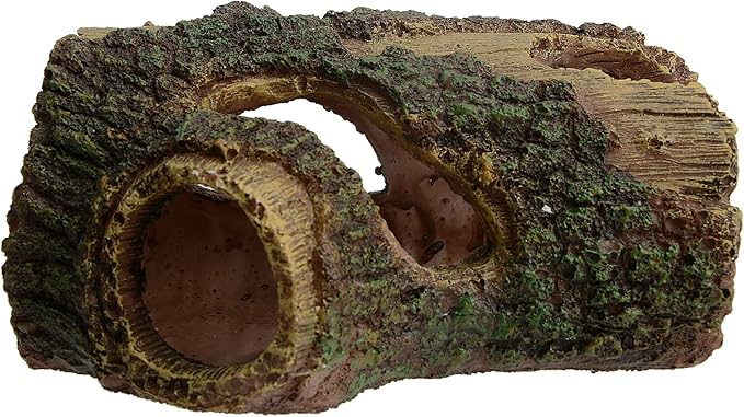 Saim Aquarium Resin Hollow Tree Trunk, Artificial Wood Cave Betta Fish House Aquarium Decoration, Suitable for Betta Cichlid Cave Rocks, Aquariums Hideout/Shelter