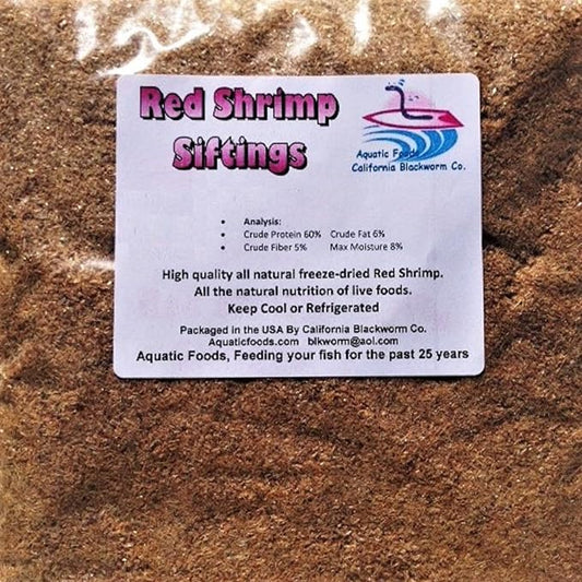 Aquatic Foods Inc. Freeze Dried Red Shrimp Semi Powdered Siftings for Fry, Babies, Small Fish and DIY Fish Food Makers - 1-lb