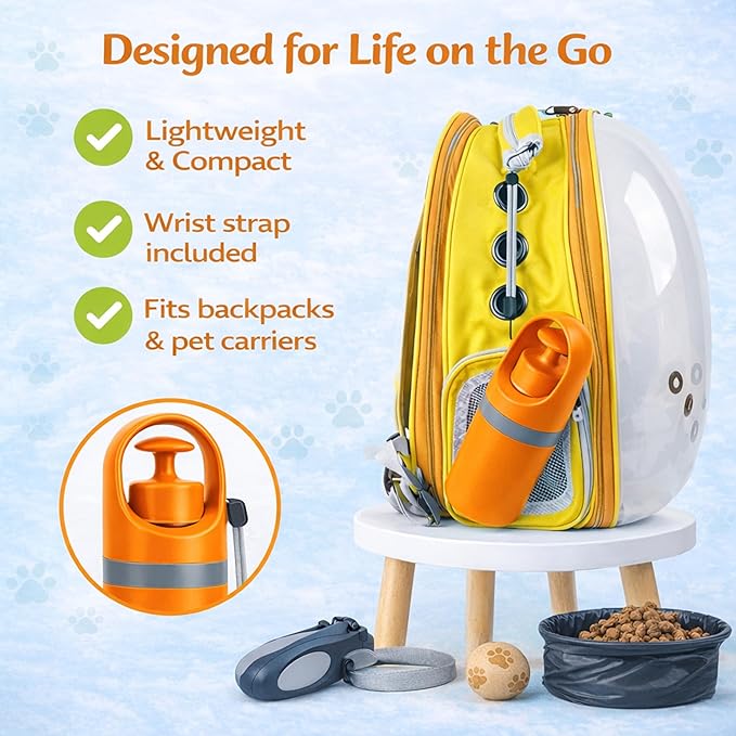 Dog Pooper Scooper for Large Small Dogs - Portable Eco-Friendly Lightweight Poop Scooper for Dogs, Mini Waste Picker for Lawn, Grass, Gravel, and Easy to Carry (7.4 x 2.8in) Orange