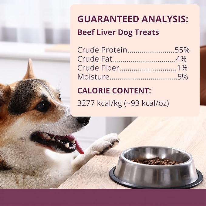 Meow Woof Freeze Dried Beef Liver Dog Treats, Single Ingredient, High Protein Natural Dog Treats, Grain Free Training Treats for Dogs & Puppies, Freeze Dried Liver Treats, 113g