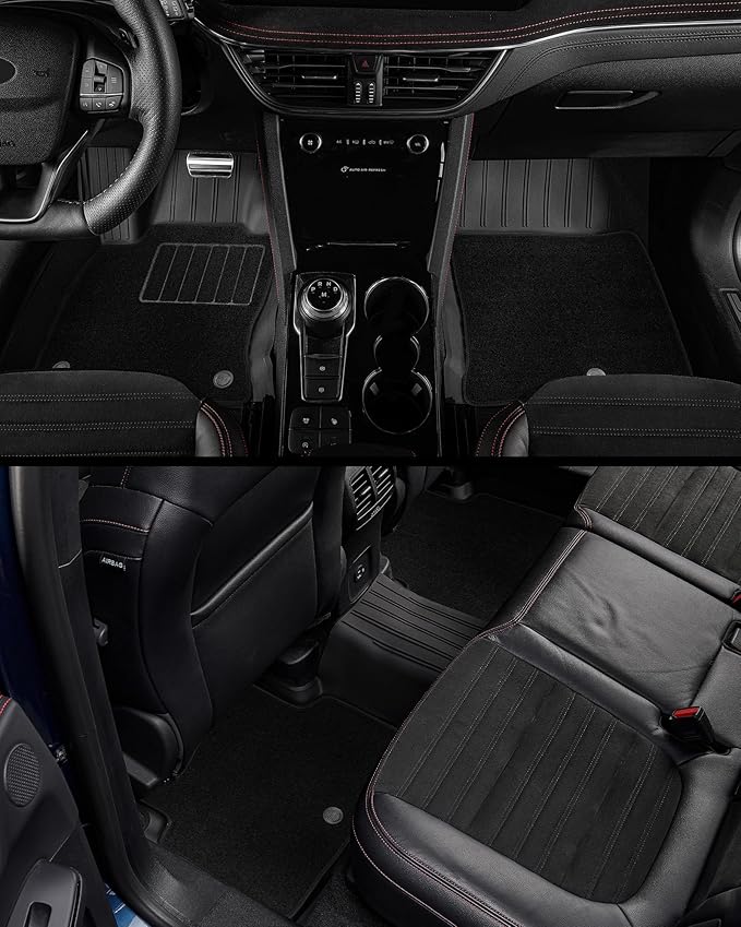 3W Floor Mats with Carpet & Cargo Liner for Tesla Cybertruck 2023 2024 2025 2026, All Weather Waterproof Heavy Duty Accessories Custom Fit Automotive Double Layer Floor Liners & Sub Storage Trunk Mat
