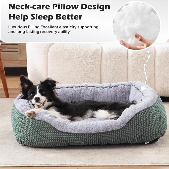 Large Dog Beds Large Sized, Washable Orthopedic Warming Soft Sleeping Durable with Anti-Slip Bottom