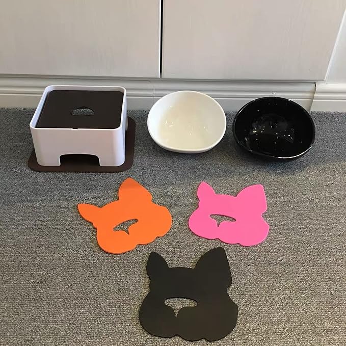 Bulldog Bowl Anti-Slip Dog Cat Dish Detachable Rubber Dog Bowl Pet Sterile Tilted Pet Feeder Slope Base