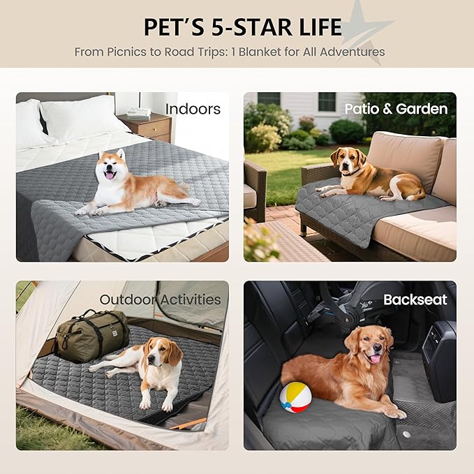 gogobunny Waterproof Blanket, Couch Covers for Dogs, Reversible Protector | 3X Stronger Leakproof, Scratch Proof Durable Furniture Protection, Stain Resistant, Washable, 30x70 Inch Dark/Light Grey