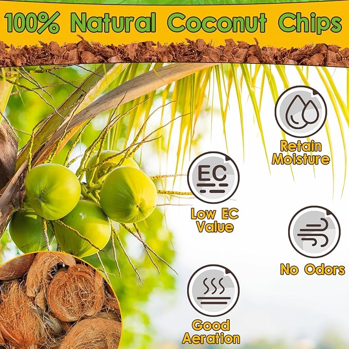 Halatool 6 Pack Compressed Coconut Chips Substrate for Reptiles, Natural Coconut Husk Bedding Coco Coir Chips Terrarium Substrate for Reptiles Ball Python Frog Snake Gecko Hermit Crab Tortoise