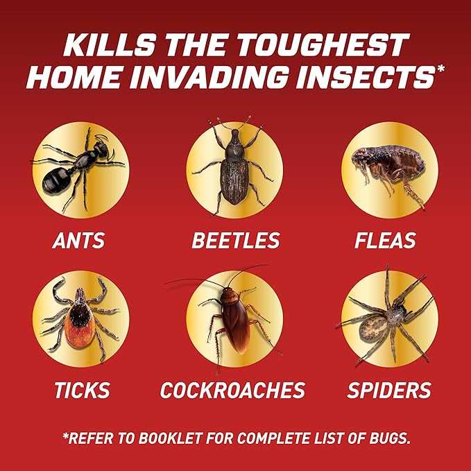 Ortho Home Defense Insect Killer for Indoor and Perimeter2 with Comfort Wand - Ready-To-Use Bug Spray, Kills Ants, Cockroaches & Spiders, 1.1 gal. (4-pack)