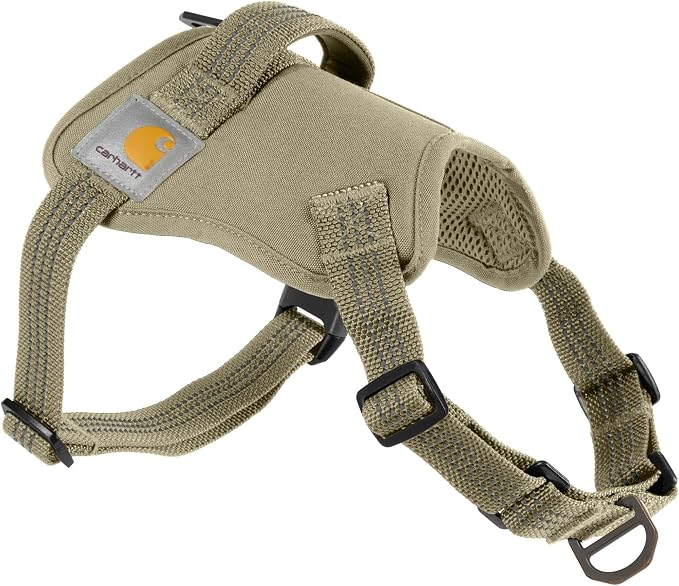 Carhartt Nylon Duck No Pull Dog Harness Faded Fatigue L | Fully Adjustable Dog Harness with Quick Control Handle and Reflective Accents