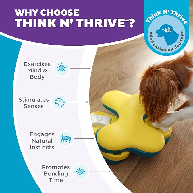 Outward Hound by Nina Ottosson Dog Tornado – Interactive Treat Puzzle Enrichment Toy, 3 Spinning Layers, Level 2 Intermediate