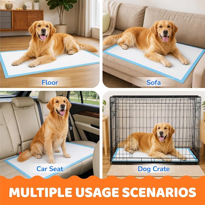 Puppy Pads 28"x34", Extra Large, Super Absorbent, 30 Count | Disposable Pee Pads for Dogs, Leak-Proof & Quick-Dry, Wee Wee Pads for Dogs, Potty Pads for Dogs, Dog Training Pads