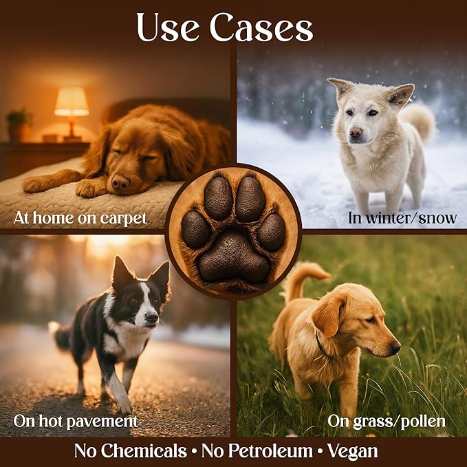 Dog Paw Balm for Dogs – Lick Safe Paw & Nose Balm for Dry, Cracked Paws, Non-Toxic Daily Paw Care, with Beeswax & Cocoa Butter (2oz) (60g)