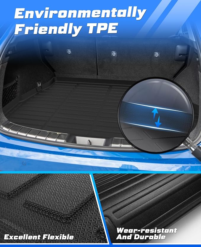 Sunsdrew Rear Trunk Mat for 2022-2026 Lexus NX Accessories NX 250/NX 350/NX 350h/NX 450h+, All Weather Cargo Mat Trunk Liner, TPE Rubber, Raised Edge