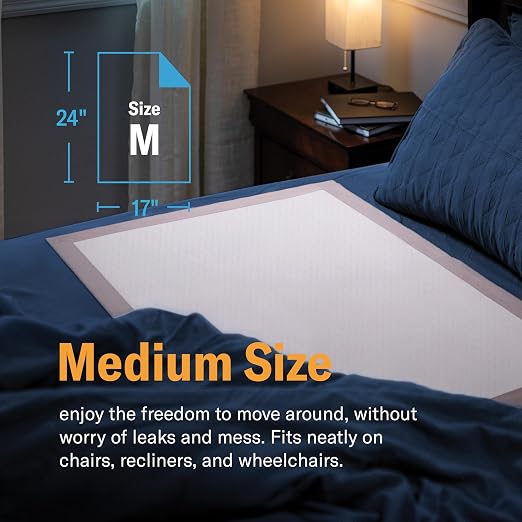 Chucks® Premium Disposable Underpads 17”x24” [100-Count] Ultra Absorbent Chux Incontinence Bed Pads with Adhesive Tape for Adults, Baby Changing, Travel, and Pet Training – 17x24 Bulk Pack