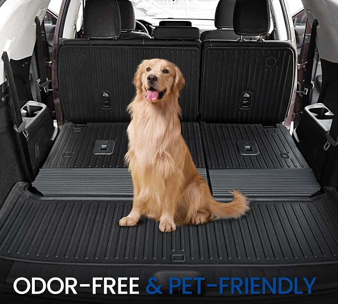 Cargo Mat with Backrest Mats and Sub-Trunk Mat for 2022-2025 2026 Nissan Pathfinder 7/8 Seats Accessories, All-Weather Cargo Liner Car Mat(for Nissan Pathfinder | 2022-2026)