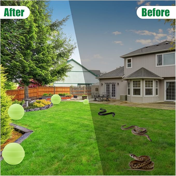24 Pack Snake Repellent for Yard Powerful, Snake Away Repellent for Outdoors, Moth Balls for Snakes, Pet Safe Snake be Gone for Lawn Garden