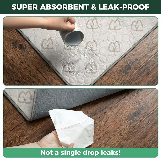 FXW Washable Pee Pads for Dogs, Super Absorbent, 49" Square, 2 Packs | Machine washable, Non-slip backing, Fits 24"H 8-Panel FXW AuraSpace Acrylic Playpens