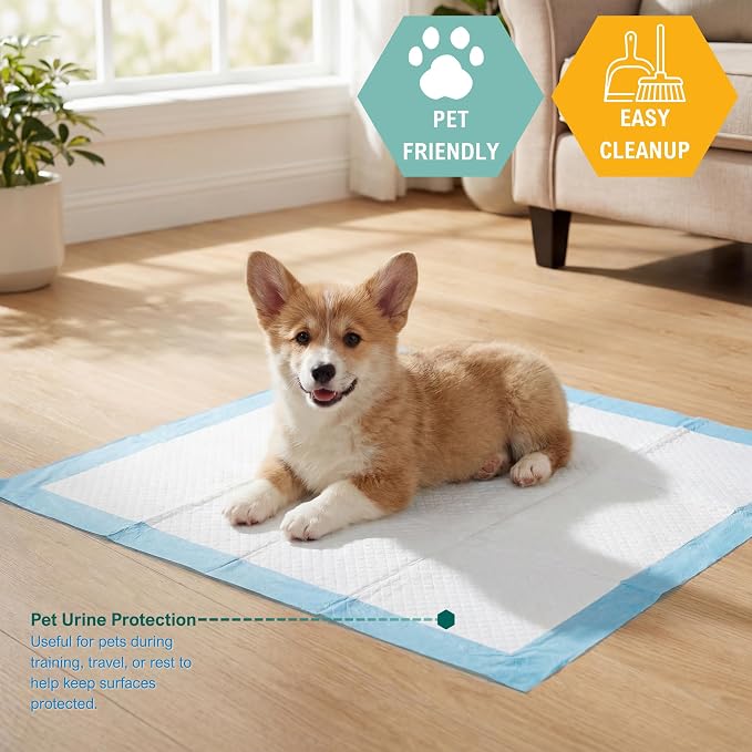 MED PRIDE Disposable Underpads 17x24 in,Super Absorbent,Incontinence,300 Ct