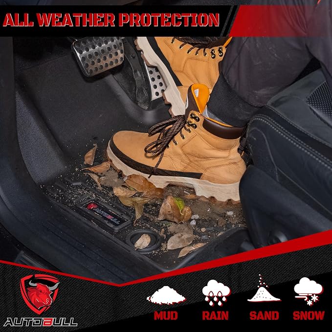 Floor Mats & Cargo Liner Fit with 11th Gen Honda Civic 2022-2025 2026 Sedan (Fits Rear Seats with or Without USB Ports), Full Set All Weather Protection 1st, 2nd Row Car Liners & Trunk Mat