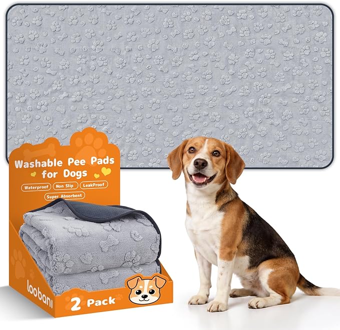 LOOBANI Reusable Pee Pads for Dogs Extra Large,36"x72", Gray | Non-Slip Washable Dog Mat For Hallway Runner, Floor, Bed, Fast Absorbent, Non-Slip, Waterproof, Leakproof