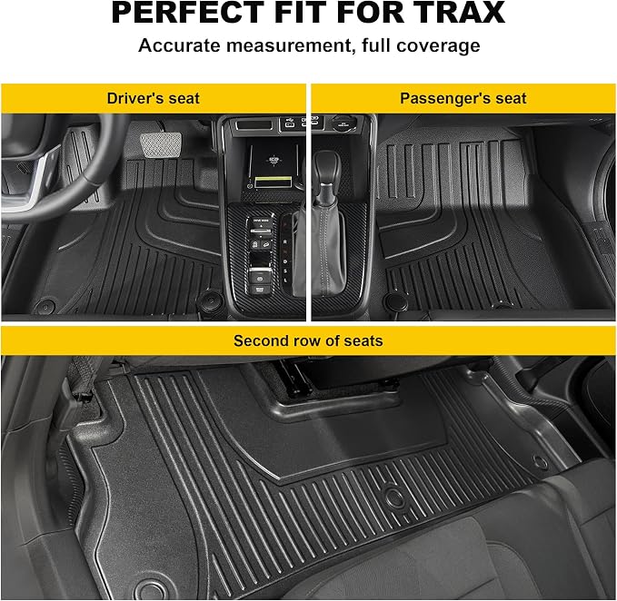 TTX LIGHTING Floor Mats & Cargo Liner & Backrest Mat for 2024 2025 2026 Trax - 1st and 2rd Row Car Mats for 2024-2026 Trax - All Weather Cargo Tray Interior Accessories for Trax LS/1RS/LT/2RS/ACTIV