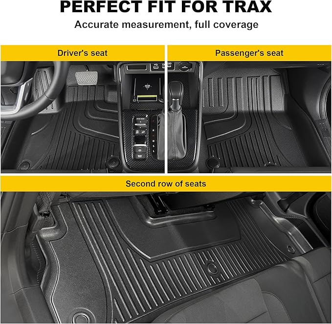 Original 2024 2025 2026 Trax Floor Mats & Cargo Liner for Chevy Trax All Models - Custom Fit Trunk Mat - All Weather Car Mats for Chevrolet Trax 2024 2025 2026 Accessories 1st & 2rd Row Mat
