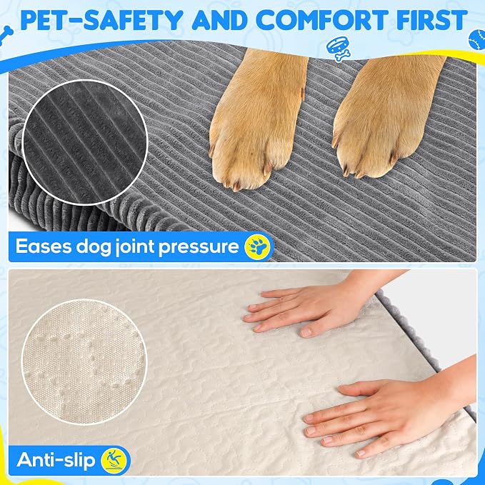 Loiion Dog Car Bed, Non-Slip Backseat Extender Pet Mat 50"x24.6"x4" | Removable, Washable Dog Bed With Waterproof Liner Protects Car Seats, Anti-Slip Travel Bed For Dogs