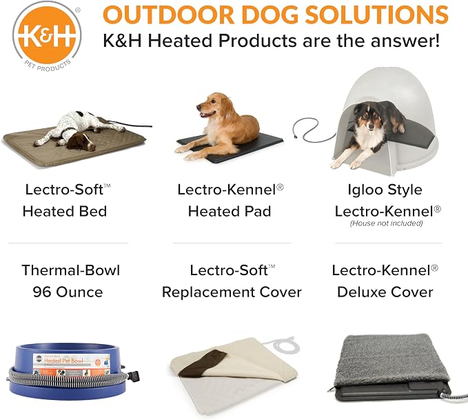 K&H Pet Products Thermal-Bowl Heated Water Bowl for Cats & Dogs Outside, Safety Listed Outdoor Heated Dog Dish for Pets, Automatic No Freeze, Anti Chew Cord - 96 Ounces Blue 25W | Outdoor Water Stays Unfrozen In Winter. Outdoor Heated Dog Dish for Pets...