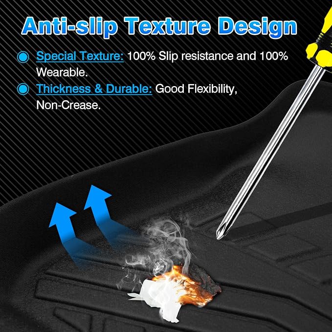 Tahoe Cargo Liner - Trunk Mat for Chevy Chevrolet Tahoe 2015-2020, All Weather Cargo Mat for Tahoe Accessories, Heavy Duty Car Mats, Car Accessories
