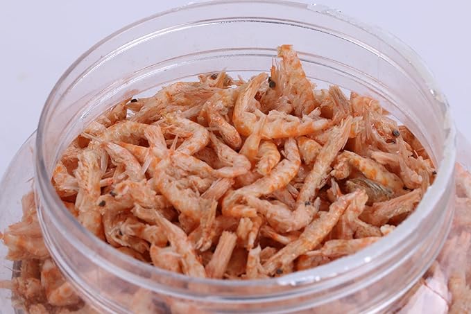 Premium Freeze-Dried Krill & Shrimp Mix - Ideal for Arowana, Koi, Tropical Cichlids, and Turtles - High-Protein Floating Aquarium Food (2000ml)