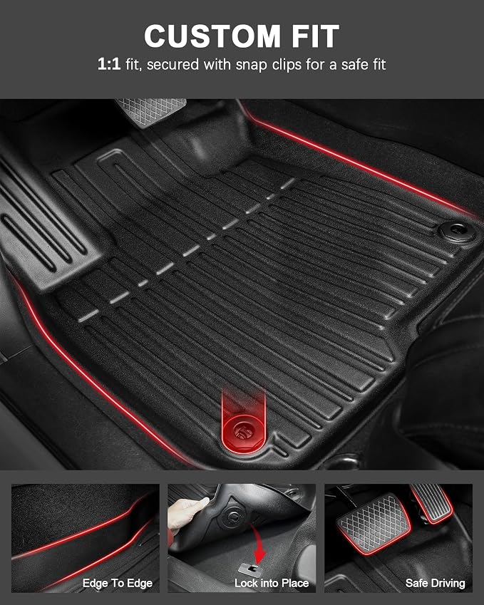 All Weather Floor Mats Fit for 2017-2022 Honda CR-V All Models (Include Hybrid) - Custom Fit TPE Floor Liners Accessories for Honda CRV 1st and 2nd Row Full Set Car Mats