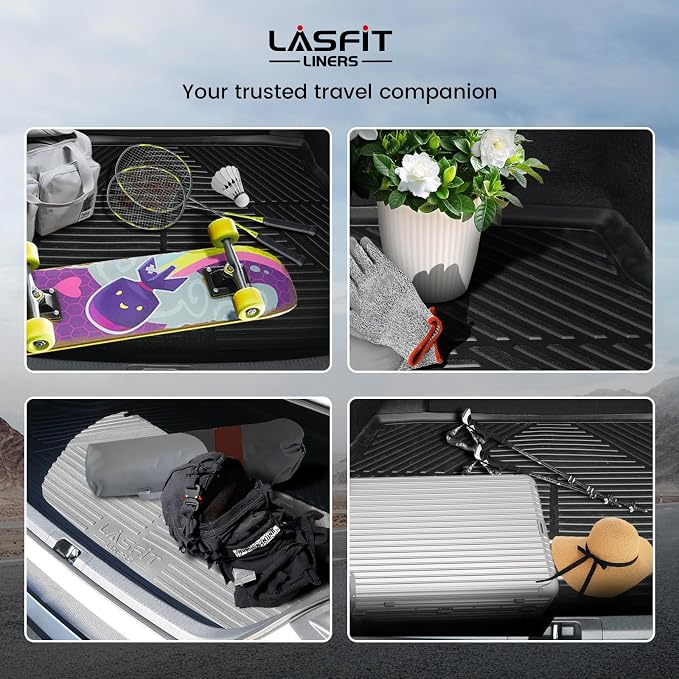 LASFIT Cargo Mat for Honda Passport 2025 2024 2023 2022 2021 2020 2019, All Weather Custom Fit TPE Trunk Mat Trunk Tray Cargo Tray, Black
