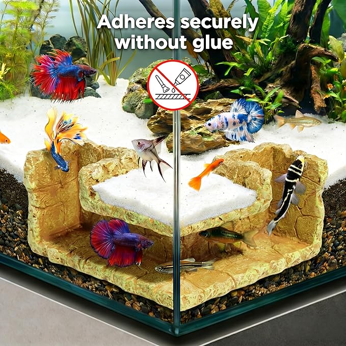 Aquarium Cave - Natural Resin Rock-Like Fish Tank Decorations & Accessories, 5.1” x 2” x 2.7” Safe Betta Hide & Tunnel for Guppy, Neon Tetra, Corydoras Catfish - Tank Decor