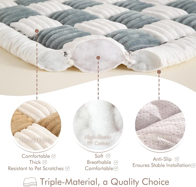 Couch Cover for Sofa, Sectional Couch Cover for Dogs, Sofa Cover Washable, Cushion Cover Blanket Pad Bed Mat for Pets, Fleece Furniture Protector, Camel, 27.6x82.7in