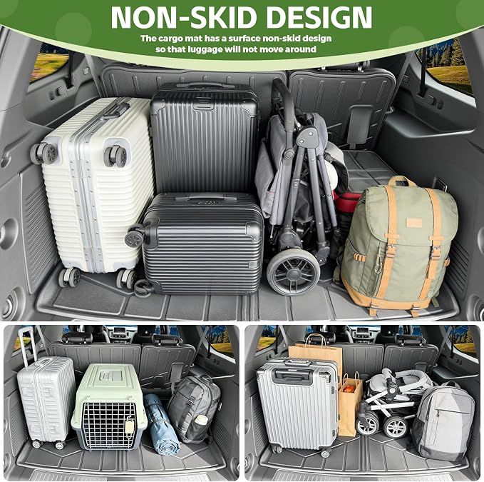 Cargo Liners for 2021-2026 Chevrolet Chevy Suburban/GMC Yukon XL Trunk Mat with 3rd Row Seat Back Cover Accessories, All Weather Rear Cargo Mat Backrest Protector(Only for XL,Not for Yukon)