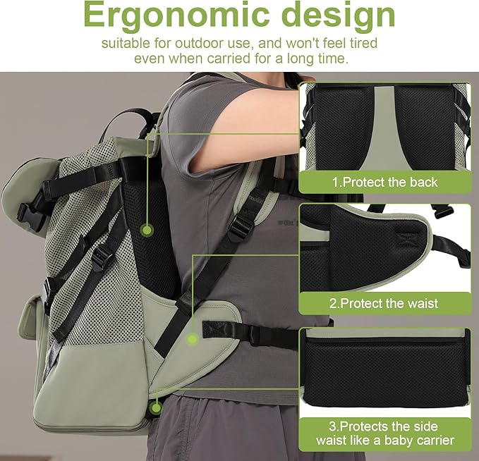 Wakytu Dog Backpack Carrier for Small Dogs,Pet Carrier for Travel & Hiking | Hands-Free Puppy Backpack,Adjustable Padded Breathable Straps,Ergonomic Front Facing Dog Carrier Backpack