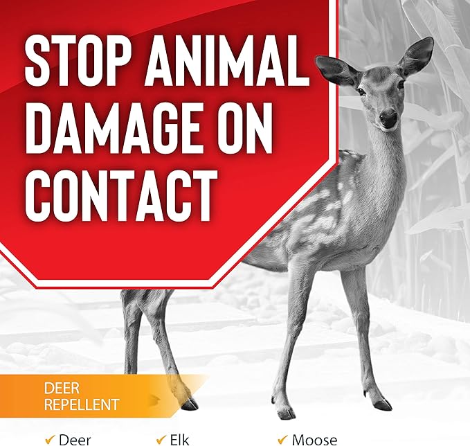 Deer Stopper, Liquid Animal Stopper Repellent, All Natural, Effective All Year Round, Safe for People and Pets, No Harsh Chemicals, Ready to Use, Deer & Moose Repellent - 32 oz. Trigger
