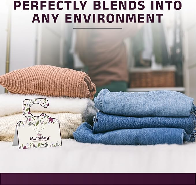 MothMag Moth Traps for Clothes, Closets, Fabrics, and Carpets, Clothes Moth Traps, Closet Moth Traps, Clothing Moth Pheromone Traps (12 Pack)
