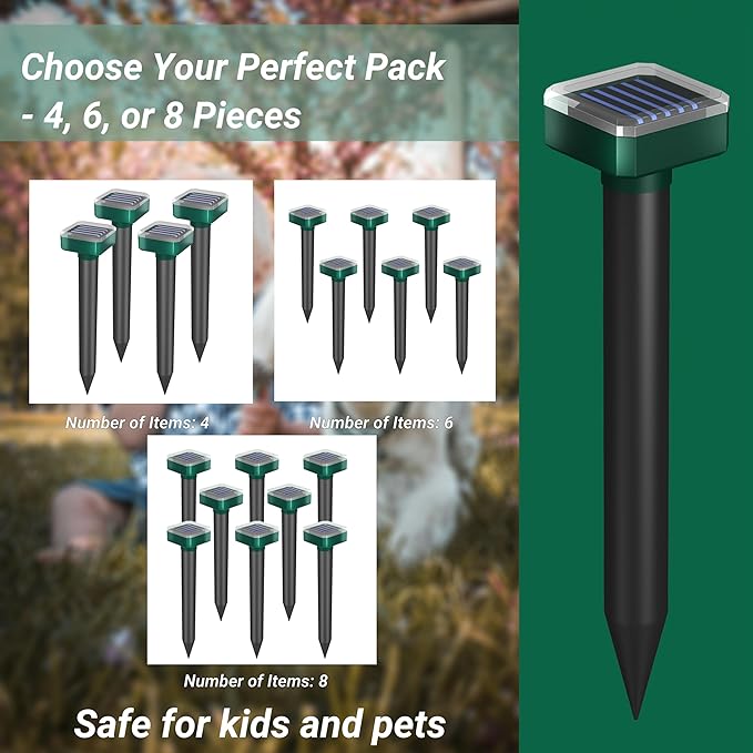 Effective Solar Deer Repellent Outdoor - Deer Deterrent Devices for Your Yard, Keep Deer Away Using High-Tech Deer Repeller, Pet Safe (6)