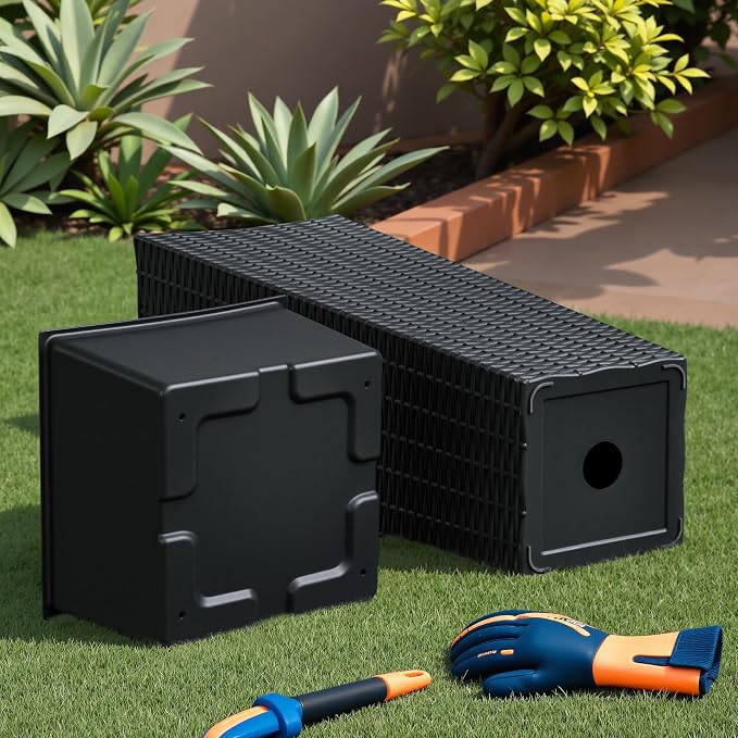 Devoko Resin Tall Planters for Outdoor Plants Set of 2, Large Taper Outdoor Planter Pots with 4 Drainage Holes, Flower Pots Modern Decor for Porch, Patio, Backyard, Home Garden (Black, 23.6")