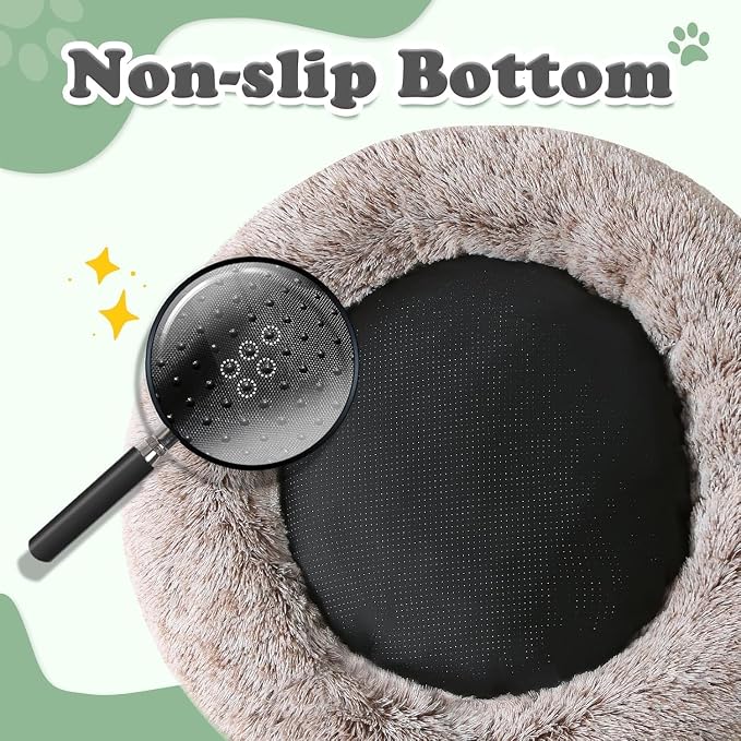 JOLLYVOGUE Dog Beds Large Sized Dog, Calming Anti-Anxiety Dog Bed, Fluffy Donut Cushion for Extra Large Pets (45")