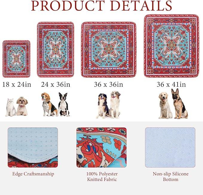 Homimp Washable Pee Pads for Dogs, 2 Pack Reusable Puppy Pads Waterproof, Absorbent and Leakproof Dog Pee Pads, Non Slip Puppy Training Pads, Pet Mat for Floor, Crate, Couch, Whelping,Brown, 36"x36"