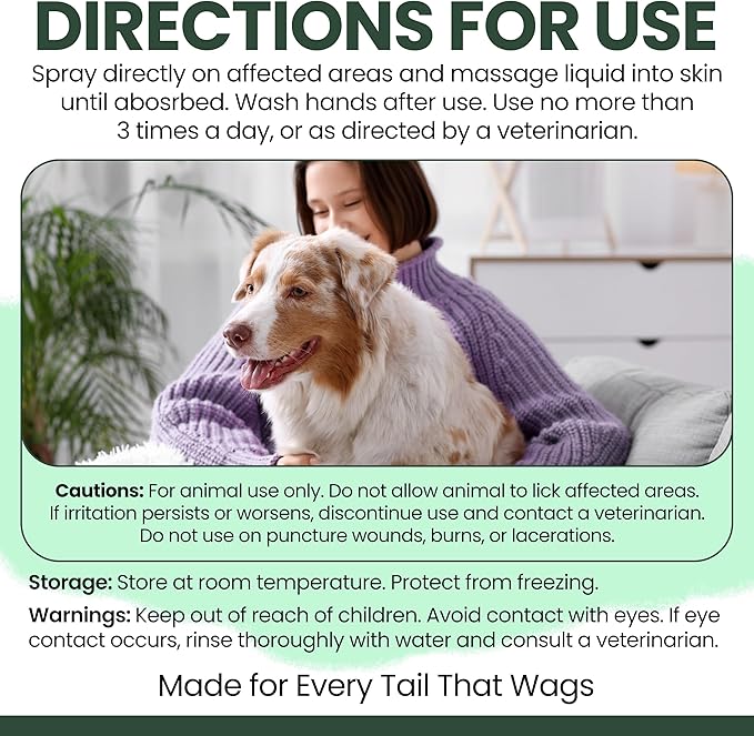 Chew + Heal Labs Hydrocortisone Hot Spot Spray for Dogs - Itch Relief, 4 oz with Pramoxine - Soothes Irritated Skin, Allergies, Dermatitis, Flea Bites, Made in USA
